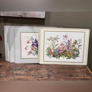Pimpernel Vintage Acrylic North American Wildflower Placemat Set of 6 corkback